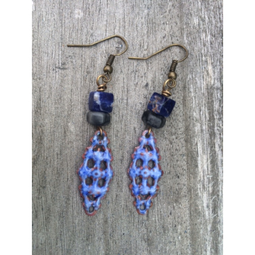 Enamelled Filigree Earrings