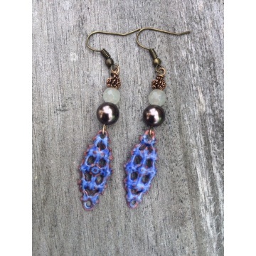 Enamelled Filigree Earrings #2