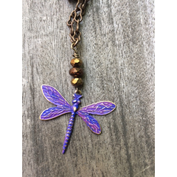 Dragonfly pendant - purple
