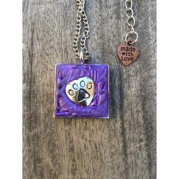 Purple Pawprint Heart
