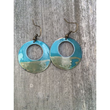Enamelled Hoop Earrings