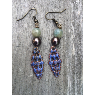 Enamelled Filigree Earrings #3