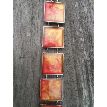 Painted bracelet in Orange/Yellow