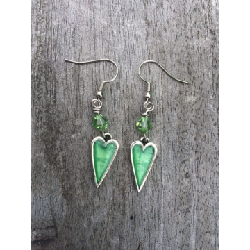 Handpainted Mini Heart Earrings