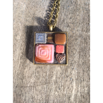 Mosaic Pendant Peach