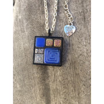 Mosaic Pendant Morrocan Blue/silver
