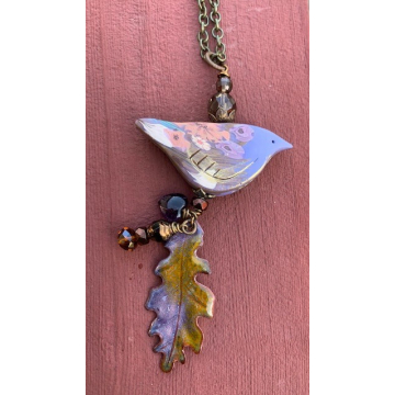 Purple Wild Forest Bird Pendant